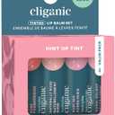 Cliganic Tinted Lip Balm Set - 4 Colors, Hydrating, Enriched with Vitamin E, Cruelty Free, Stocking Stuffer Gift (0.6 Ounce (Pack of 1))
