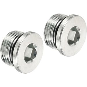 PATIKIL 7/8-14UNF Internal Hex Head Pipe Fitting Plug, 2 Pack Male Thread 45# Steel Socket Plug with Sealing Ring for Terminate Pipe Ends