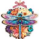 3 x Dragonfly Christmas Ornament 2025 - Dragonfly Gifts for Women Men, Gifts for Insect Lovers, Dragon Fly Lovers, Dragon Fly Themed Gift, Dragonflies Memorial Wooden Ornaments for Tree Decorations