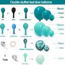 Teal Blue Balloons Double Stuffed Mint Blue Balloon Garland Arch Kit Metallic Peacock Balloons Different Sizes for Birthday Baby Shower Winter Bridal Prom Party Decorations