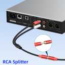 GELRHONR 2Pack RCA Splitter, 1 Male to 2 Male RCA Y Splitter Y Adapter Cable for Subwoofers, Home theaters, Speakers, HDTVs and More 30cm (1Male to 2 Male Black)