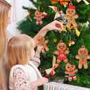 2 x SAFIGLE 12pcs Gingerbread Christmas Decoration for Tree: Cute Gingerbread Chritmas Decorations for Xmas Tree Hanging Decor DIY Craft Party Supplies - Christmas Hanging Decor for Home Kitchen