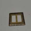 Double Decorator Wall Plate - 2-Gang - ETL Certified - Decorative Double Light Switch Cover - Rocker Plate - 64038 - Tumbled Antique Brass Finish - 1 Pack