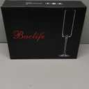 BACLIFE Crystal Champagne Flutes Set of 6 - Hand Blown Champagne Glasses With Long Stem - 6.5 oz Elegant Sparkling Stemware - Unique Gift for Christmas,Birthday,Wedding - Clear