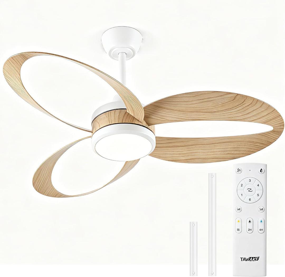 42 Inch Ceiling Fan with Light | Modern Low Profile Flush Mount | Quiet DC Motor, 6-Speed Reversible, 3CCT Dimmable LED, Remote Control – Ideal for Bedroom, Living Room, Kitchen