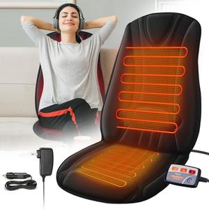Heated Seat Cover with Expanded Heating Area, Heated Seat Cushion for Full Back and Seat, Seat Warmer with 3 Levels Temperature Control for Home Office and More, Warm Gift for Winter : Health & Household