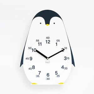 Non-Ticking, Silent 11-Inch Wall Clock  Decorative, Modern, Clean, Cute, Kid-Friendly Design for Indoor, Office, Home, Baby Room (Proud Penguin)