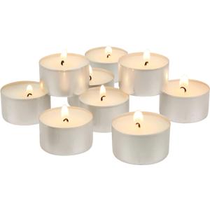 Stonebriar Unscented Long Burning White Tealight Candles, Bulk Pack, 6-7 Hour Burn Time, Smokeless Tealights for Parties, Weddings, Home, 50 Count
