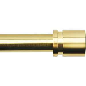 Curtain Rods for Windows 16 to 48 or 60 Inches Max Adjustable Length 1 Inch Diameter Window Curtain Rod with Aluminium Finials, Gold