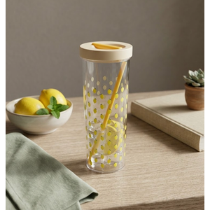 Plastic Sipper & Straw Lemon Edition