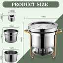 Reallnaive 4 Pack 11 QT Soup Chafing Dish Round Stainless Steel with Lid