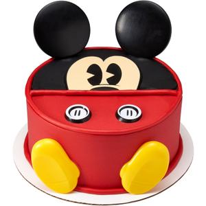 DecoSet Disney Mickey Mouse Cake Topper, 7-Piece Topper Set with Ears, Eyes, Buttons and Shoes, Made of Food-Safe Plastic
