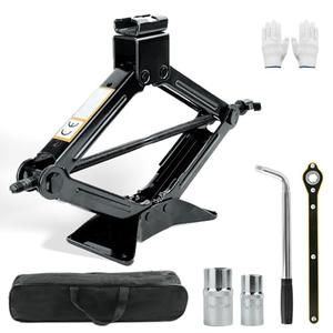 Car Jack Kit, Scissor Jack for Car Universal 2 Ton (4409 lbs) Vehicles Emergency Lift Tire Changing Kit with Lug Wrench, Ideal for SUV