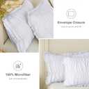 QSH White Ruffled Pillow Shams Standard Size Set of 2,Shabby Boho Chic Ruched Pillowcases Standard Ultra Soft and Luxury Microfiber Pillow Cover 20"x26" for Bedroom