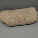 SHACOS 15 inch Round Braided Placemats Set of 6 Cotton Polyester Place Mats Non Slip Heat Resistant Washable Table Mats for Kitchen Dining Party Table Decor (Beige, 6)