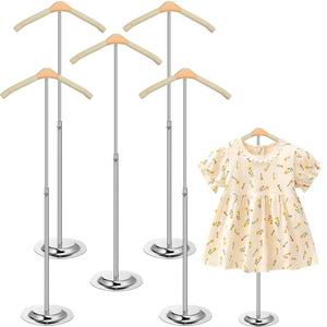 Huaerle 5 Pcs Child T Shirt Display Stand Adjustable Clothes Rack Display Flexible Shoulder Stand Portable Clothes Hanger Clothing Hanging Rack for Garment Coat Retail Vendor, Height 16-27.9In
