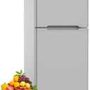 COWSAR 3.2 Cu.Ft Fridge with Freezer, Compact Refrigerator with 2 Doors for Bedroom/Dorm/Office/Apartment/Commercial, Adjustable Thermostat, Energy-efficient, Low Noise
