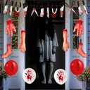 Halloween Party Decorations Set,Mystery Party Scream Banner,Hanging Swirls,Balloons