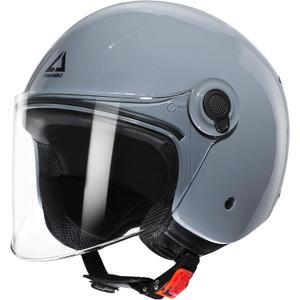 TRIANGLE Open Face Motorcycle Helmet Retro 3/4 Helmets with Clear Visor for Men Women DOT Approved (Gray, M)