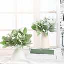 48 Pcs Artificial Lambs Ear Stems Garland Faux Greenery Stems Bulk Flocked Faux Greenery Decor Fake Lambs Ear Picks Plants for Home Wedding DIY Wreath Flower Arrangement