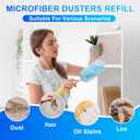 30 Count Dusters Refills with 1 Handle, Multi-Surface Disposable Duster, 360 Heavy Duty Duster Refills, Microfiber Duster kit, for Cleaning Home, Blinds, Fans, Corners