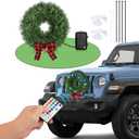 Christmas Wreath Car Decoration - LED Car Wreath with Remote Control for Christmas Truck Decorations, RGB LED Christmas Wreath for Christmas Car Decorations Exterior
