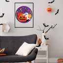 Nuberlic Halloween Embroidery Kits for Beginners Ghost Pumpkin DIY Cross Stitch Starter Craft Kits for Adults Including Cloth with Pattern Hoop Needles Instruction and Threads