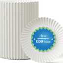 MUCHII 1200 Count 6 Inch Paper Plates, White Uncoated Disposable Dessert Plates for Snacks, Cake, Candy