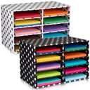 Dispowreath 2 Pack 10 Slots Construction Paper Storage, Classroom Mailboxes, Back to School Literature Cardboard Paper Organizer for Teacher, Office, 19.7 x 12.4 x 11.8 Inches(Black and White,Dots)