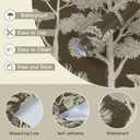 Safiyya Peel and Stick Wallpaper Forest Contact Paper 17.3" x 393" Vintage Tree Wall Paper Renter Friendly Self Adhesive Removable Wallpaper for Bathroom Vinyl Brown