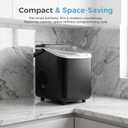 Countertop Ice Maker, Portable Ice Machine with Carry Handle Basket and Scoop, 9 Bullet Cubes Ready in 6 Mins, 26lbs Daily, Self-Cleaning for Home, Kitchen, Camping, RV