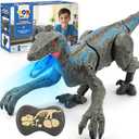 STEAM Life Remote Control Dinosaur Toys for Kids 3-5 4-7 8-12, Large Rechargeable Velociraptor RC Dino with Walking, Lights & Sounds, Realistic Jurassic Toy Birthday Gifts for Boys Girls