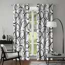 Black and White Blackout Curtains, Modern Abstract Gray Geometric Room Darkening Thermal Insulated Grommet Window Drapes for Living Room Bedroom Decor 2 Panels 52x84 Inches