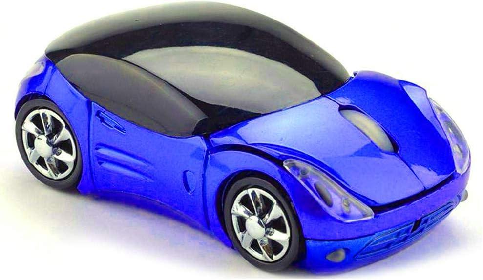 Usbkingdom 2.4GHz Wireless Mouse Cool 3D Sport Car Shape Ergonomic Optical Mice with USB Receiver for PC Laptop Computer Women Small Hands (Blue)