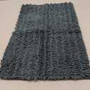 Yimobra Bathroom Rug Mat 24 x 17, Non Slip and Super Absorbent Bath Mat,Machine Washable Quick Dry,Ultra Plush Chenille Shower Rugs for Bathroom Floor Sink Tub and Shower Outside,Denim Blue