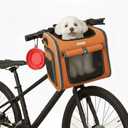 New Dog Bike Basket - Premium Dog Basket for Bike, Secure Pet Basket for Rides with Safety Strap, Dog Carrier Backpack Carrier with Dog Bowl by Luniko Shop (Orange)