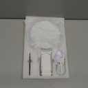 Travel Makeup Mirror with 3 Color Lights, 15X/1X Double Sided Lighted Magnifying Mirror, Portable Handheld Mirror, 3 in 1 Tabletop/Handheld/Hanging, Ideal Gift for Women in Home, Office, Trip, White