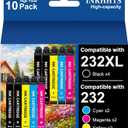 for 232XL Ink Cartridges Latest Upgrade (10-Pack) Remanufactured for Epson 232XL Ink Cartridges Combo Pack Work with Epson Printer XP-4200 XP-4205 WF-2930 WF-2950, 4 Black 2 Cyan 2 Magenta 2 Yellow