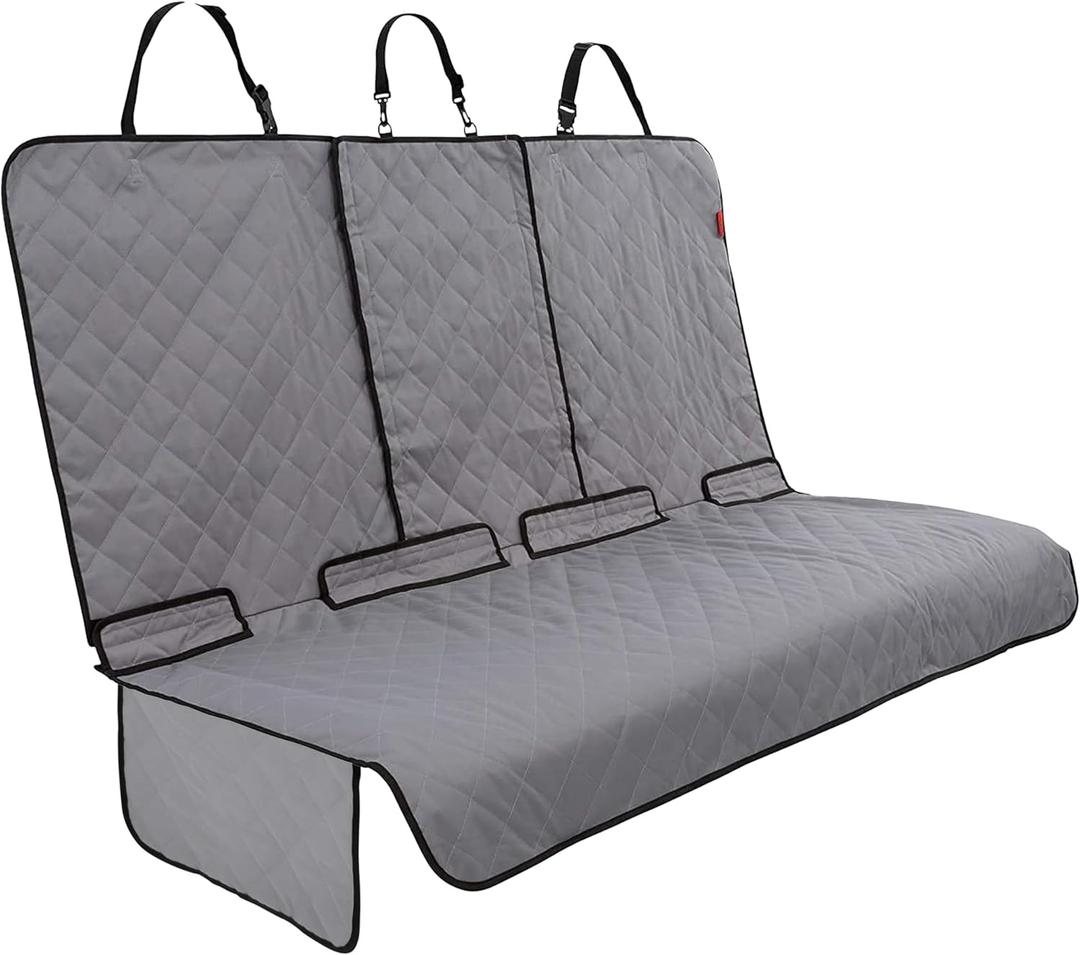 Lusso Gear Dog Car Seat Cover for Back Seat - 100% Waterproof - Full Protection from Mud, Scratches, Shedding - Non-Slip Cover Stays in Place, Fits Car, Truck, SUV (Gray) (Premium Edition - Gray)