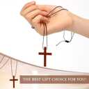 Wood Cross Necklace Bulk Natural Wood Cross Pendant for Bible Verse Party Favor Crucifix on Cord Christian Gift