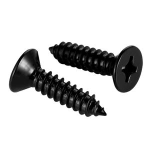 #10 x 1" Wood Screws Flat Head Fast Self Tapping Drywall Screws 18-8 Stainless Steel 304 Black Finish, 100 PCS