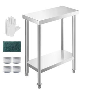 NSF 24 x 12 Inches Stainless Steel Table for Prep & Work, Commercial Heavy Duty Food Prep Worktable with Undershelf for Restaurant, HotelSmall Kitchen, Food Truck, Home Bars