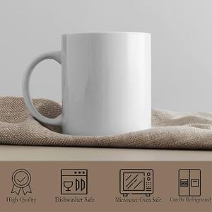 TANGLONG Sublimation Mugs Blank, Tazas Para Sublimacion, White Ceramic Sublimation Cups, Bulk Mugs for Coffee, Tea, Latte, Soup, Milk, Hot Cocoa 11 oz Set of 6