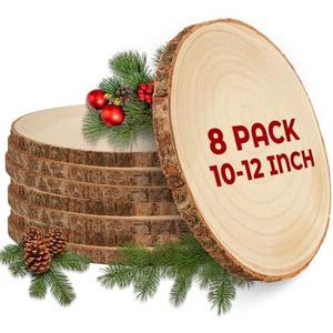 LDHHYH 7 Pack 10-12 Inch Large Wood Slices for Centerpieces, Wood Rounds for Tables Decor, Wood Centerpieces for Tables, Rustic Wood Circles for DIY Crafts and Wedding Decor
