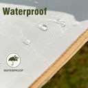 Waterproof Camping Tarp Hammock Rain Fly -14.7×9.8ft with 2 Poles, Mutifunctional Tent UV Protection & Waterproof & Lightweight Tarp, for Camping, Outdoor, Traveling, Hiking (Hexagon, Khaki), Hexagon 3x4.5m