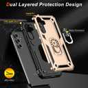 2 x LUMARKE for Galaxy A55 Case with Screen Protector,Pass 16ft. Drop Tested Military Grade Protective Phone Cover with Magnetic Ring Kickstand Compatible with Car Mount Holder Gold (Yellow)