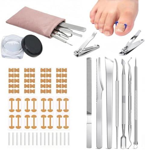 Ingrown Toenail Corrector Kit with File & Lift Tools, Professional Pedicure Care for Ingrown Nails, Toenail Correction Set for Men, Women and Elderly at Home – Complete Toenail Maintenance Tool