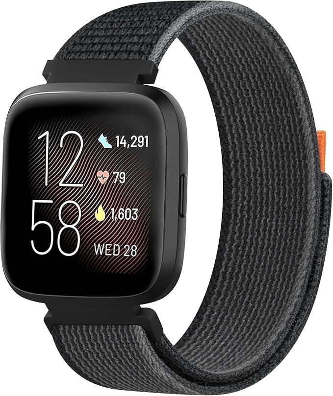 Vanjua Band for Fitbit Versa 2 Bands Women Men, Soft Nylon Adjustable Replacement Wristbands Sport Strap Compatible with Fitbit Versa 2 / Fitbit Versa/Versa Lite/Versa SE Smartwatch