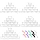 Refillable Cosmetic Sample Jars - 100 Pack 10g (0.35oz) Clear Small Travel Containers with Lids + 10 Mini Makeup Spatulas - BPA Free