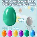 6 Pack Jumbo Easter Eggs, 6 Inch Large Fillable Plastic Easter Eggs in 6 Bright Colors, Big Empty Surprise Eggs for Kids Easter Egg Hunts, Basket Stuffers, and Party Favors